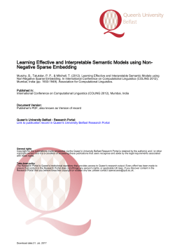 Learning Effective and Interpretable Semantic Models using Non