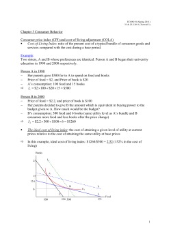 Chapter 3 Consumer Behavior Consumer price index