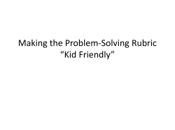 Making the Problem-Solving Rubric *Kid Friendly