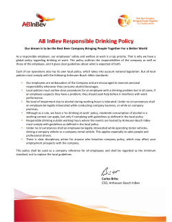 AB InBev Responsible Drinking Policy