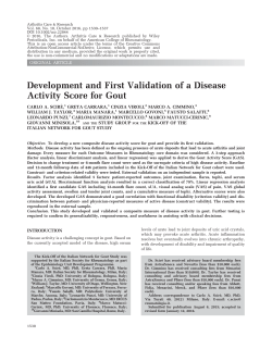 Development and First Validation of a Disease Activity Score for Gout