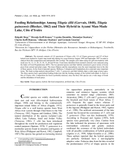 Feeding Relationships Among Tilapia zillii (Gervais, 1848), Tilapia