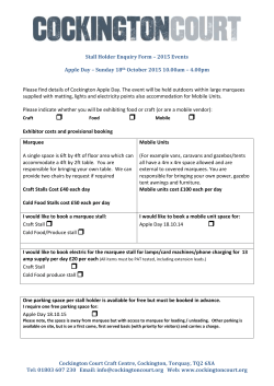 Stall Holder Enquiry Form &ndash; 2015 Events Apple Day &ndash; Sunday 18th