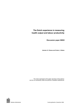 The Dutch experience in measuring health output and labour