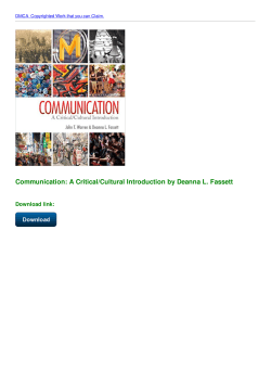 Communication: A Critical/Cultural Introduction by Deanna L. Fassett