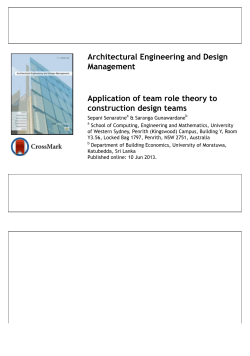 Architectural Engineering and Design Management Application of