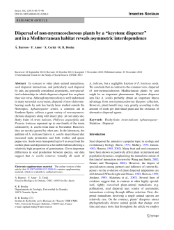 Dispersal of non-myrmecochorous plants by a &ldquo;keystone disperser