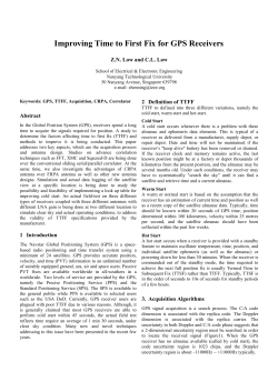 Improving Time to First Fix for GPS Receivers (PDF
