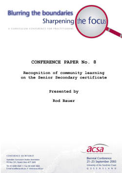 CONFERENCE PAPER No