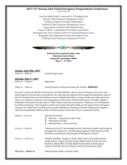 2017 14th Annual Regional Joint Tribal Emergency Preparedness