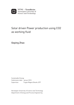 Solar driven Power production using CO2 as working