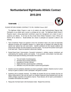 Northumberland Nighthawks Athletic Contract