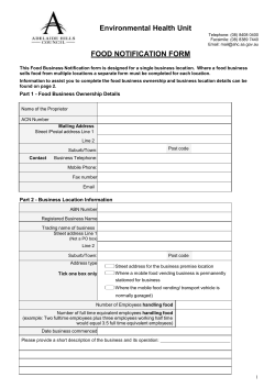 This Food Business Notification form is designed for a single