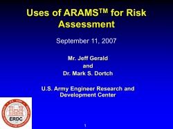 Uses of ARAMS for Risk Assessment - CLU-IN