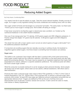 Reducing Added Sugars