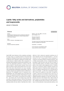 Lipids: fatty acids and derivatives, polyketides and - Beilstein