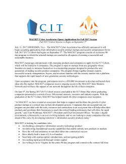 MACH37 Cyber Accelerator Opens Applications for Fall 2017