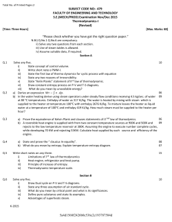 Examination Nov/Dec 2015 Thermodynamics-I