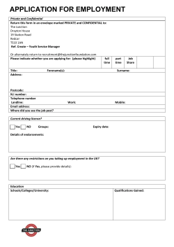 Application for Employment -Service Manager
