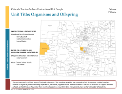 Unit Title: Organisms and Offspring