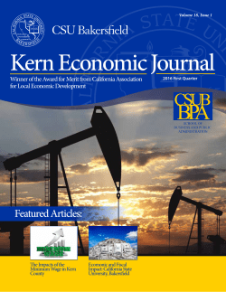 Kern Economic Journal - CSUB Business and Public Administration