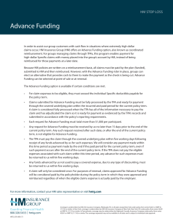 HM Stop Loss Advance Funding