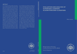 evaluation and analysis of supervised learning algorithms and