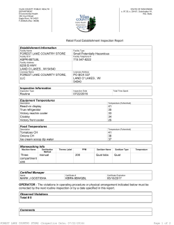 Forest Lake Country Store - Vilas County Public Health