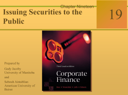 Issuing Securities to the Public