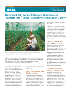 Optimize CO2 Concentrations in Greenhouses for Higher
