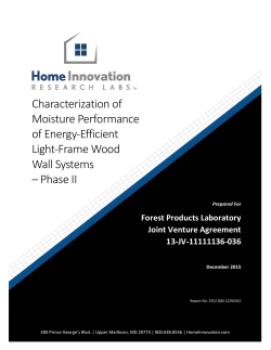 Characterization of Moisture Performance of Energy