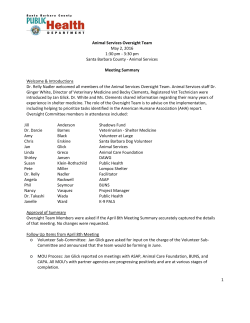 1 Animal Services Oversight Team May 2, 2016 1:30 pm ‐ 3:30 pm