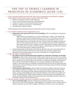the top 10 things i learned in principles of economics