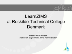 TNT 201409-LearnZIMS and Roskilde