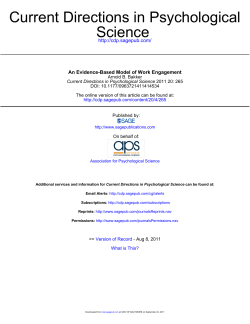 Bakker, A. B. (2011) An evidence-based model of work engagement