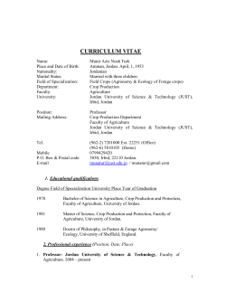 curriculum vitae - Jordan University of Science and Technology