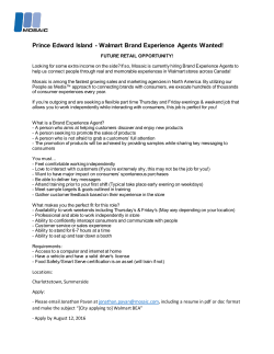Prince Edward Island - Walmart Brand Experience Agents