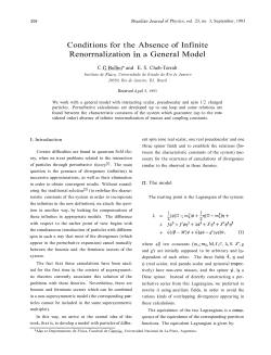 Renorrnalization in a General Model