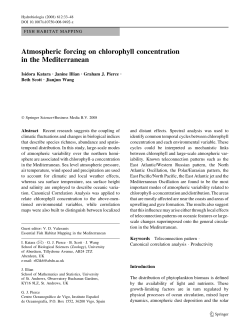 Atmospheric forcing on chlorophyll concentration in the