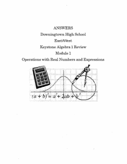 Module 1-Operations with Real Numbers and Expressions
