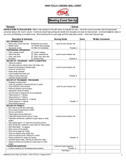 OHIO FCCLA LODGING SKILL EVENT