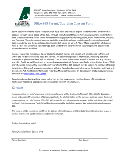 Office 365 Parent/Guardian Consent Form Consent
