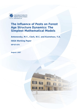 The Influence of Pests on Forest Age Structure