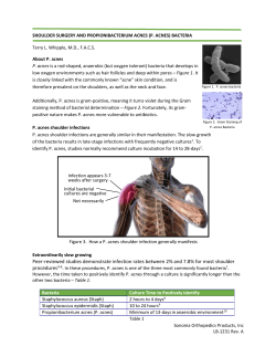 P. Acnes Whitepaper - Sonoma Orthopedics