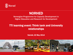 NORHED - Norwegian Programme for Capacity Development in