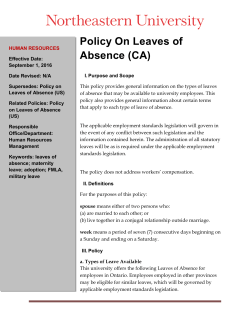Policy On Leaves of Absence (CA)
