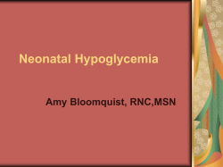 Neonatal Hypoglycemia - Emory Department of Pediatrics