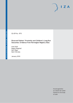 Divorced Fathers` Proximity and Children`s Long Run Outcomes