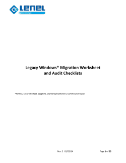 Legacy Windows Migration Worksheet and Audit