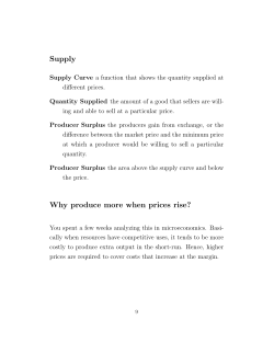 Supply Why produce more when prices rise?